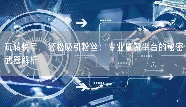 玩转快手，轻松吸引粉丝：专业刷赞平台的秘密武器解析
